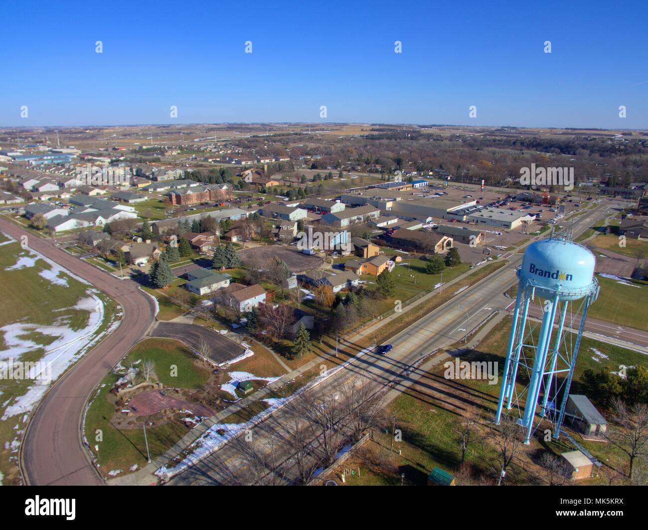 Brandon, le Dakota du Sud au printemps vu de dessus par Drone Banque D'Images