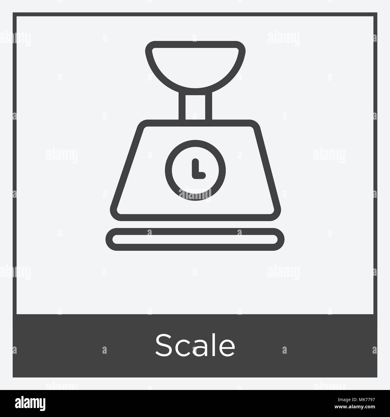 L'icône échelle isolé sur fond blanc avec cadre gris, signe et symbole Illustration de Vecteur