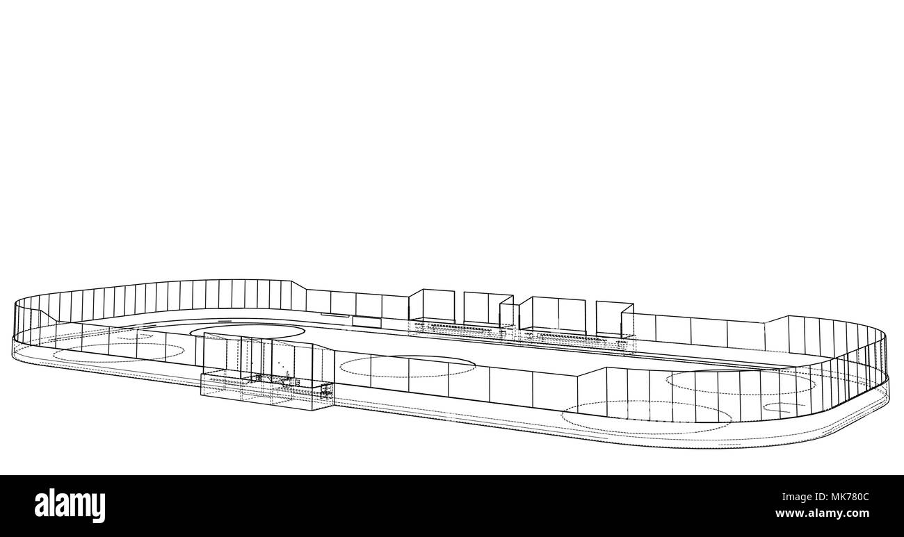 Contour de hockey sur glace. Vector Illustration de Vecteur