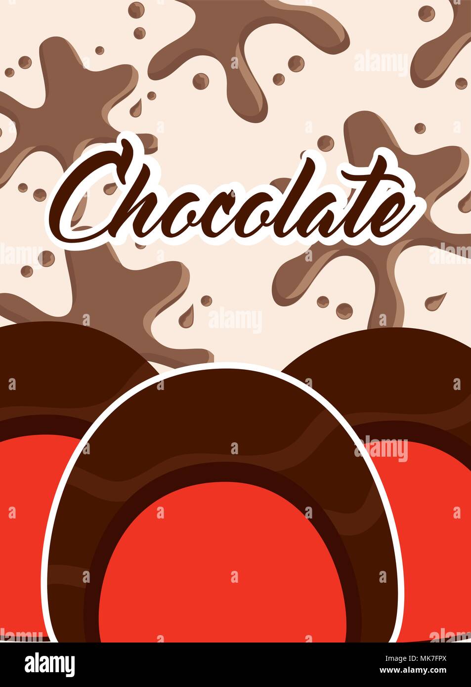 Bonbons de chocolat fourré doux carte splash vector illustration Illustration de Vecteur