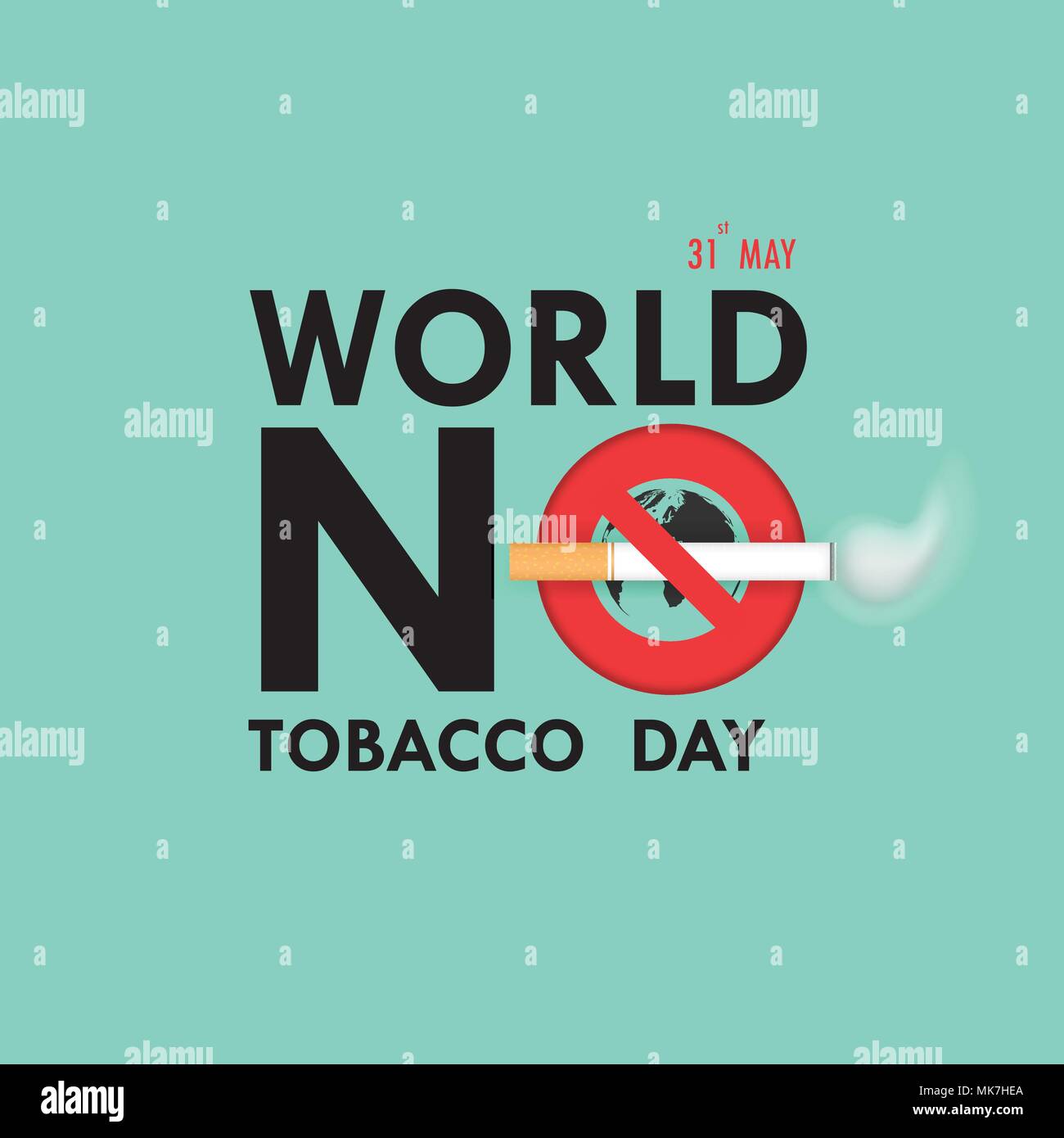 La Journée mondiale sans tabac contexte calligraphie design.Journée sans tabac du monde des éléments de conception typographique.31 Mai Journée mondiale sans tabac.Ne pas fumer Jour Awa Illustration de Vecteur