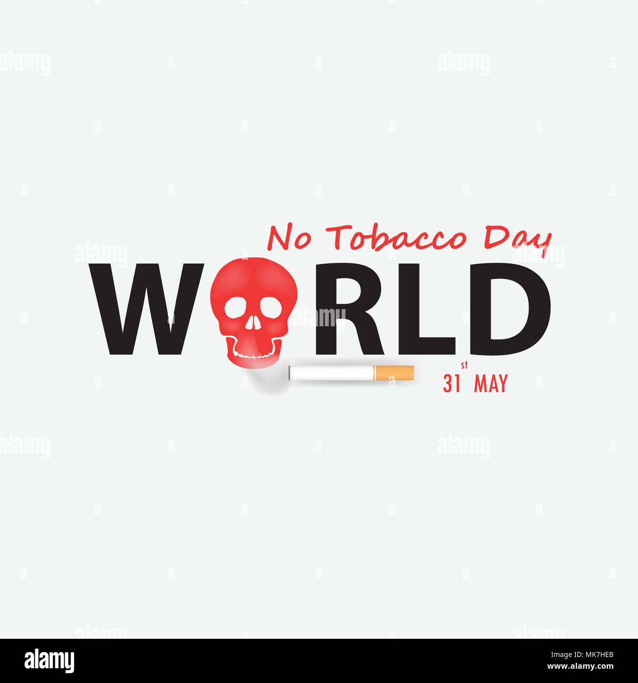 La Journée mondiale sans tabac contexte calligraphie design.Journée sans tabac du monde des éléments de conception typographique.31 Mai Journée mondiale sans tabac.Ne pas fumer Jour Awa Illustration de Vecteur