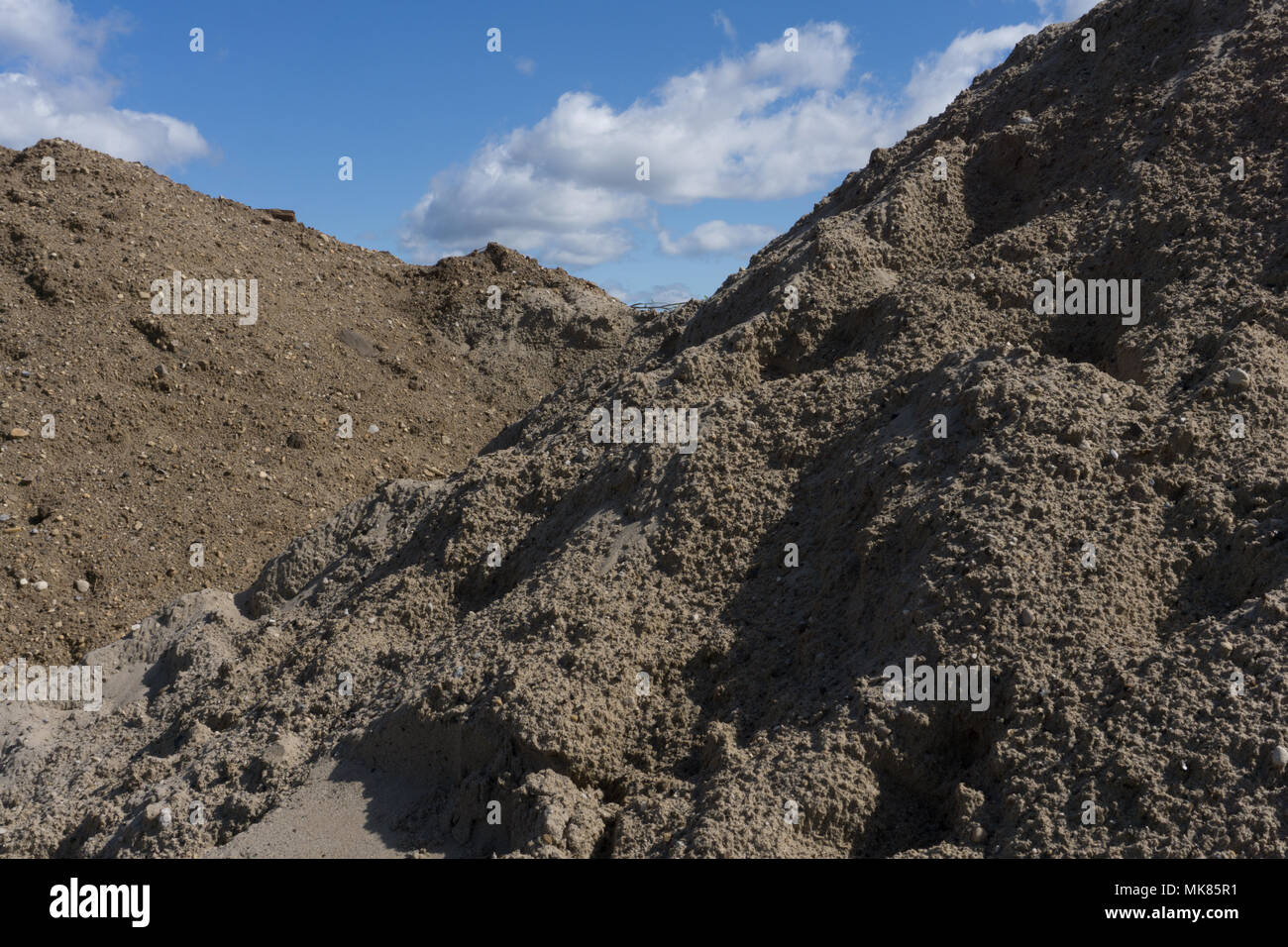 Sable sur une zone de construction Banque D'Images