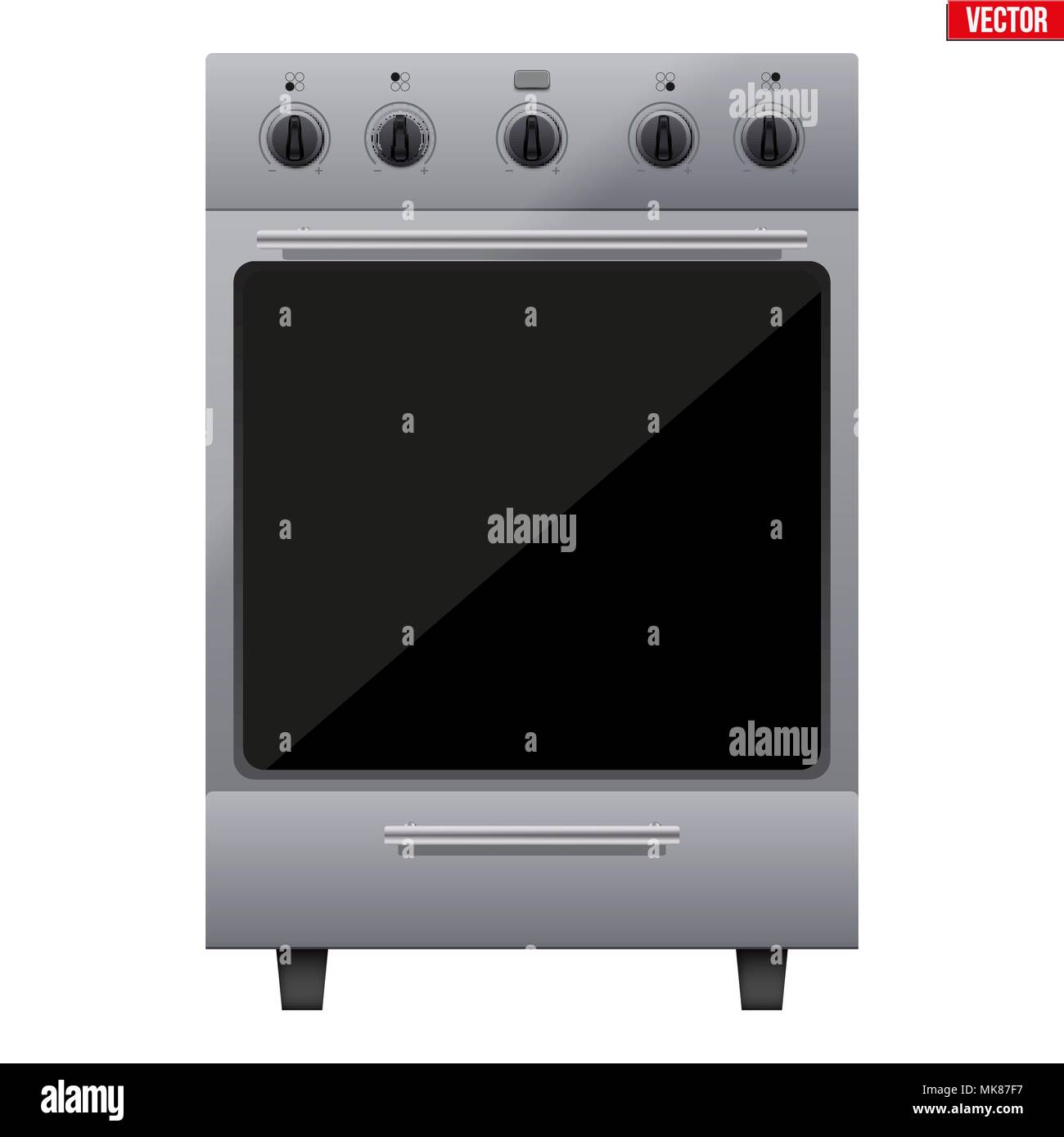 Cuisine cuisinière Classic Silver. Cuisinière à gaz ou électrique. Vue
