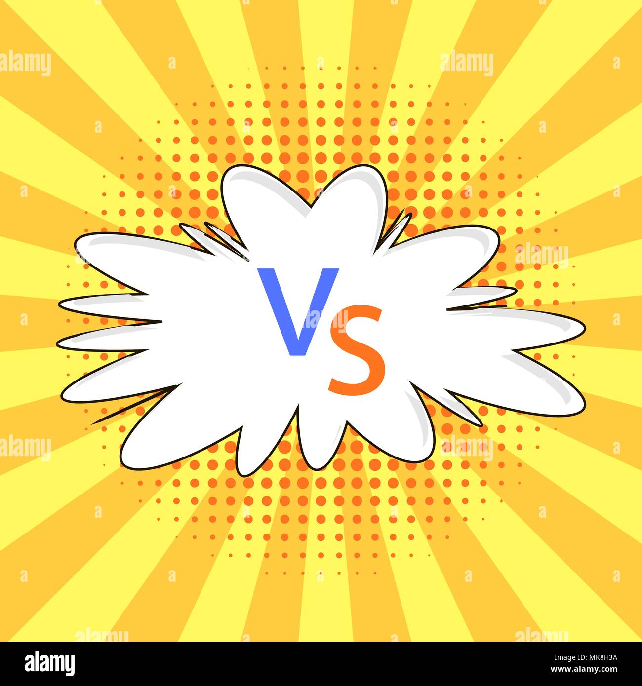 Concept de l'Affrontement Final, ainsi que les combats. Par rapport aux lettres VS Lutte Contexte en demi-teinte avec style bande dessinée Télévision Illustration de Vecteur