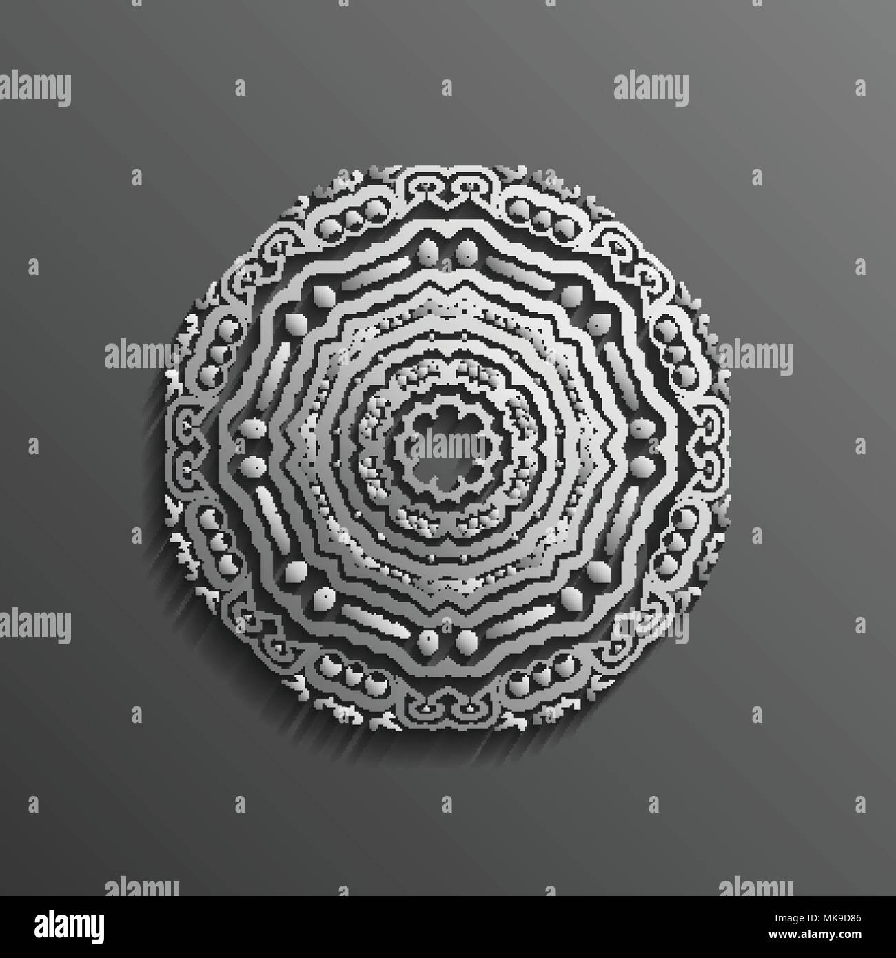 3d sur islamique mandala tour sombre fond ornement musulman architectural design texture . Peut être utilisé pour des brochures, des invitations Illustration de Vecteur
