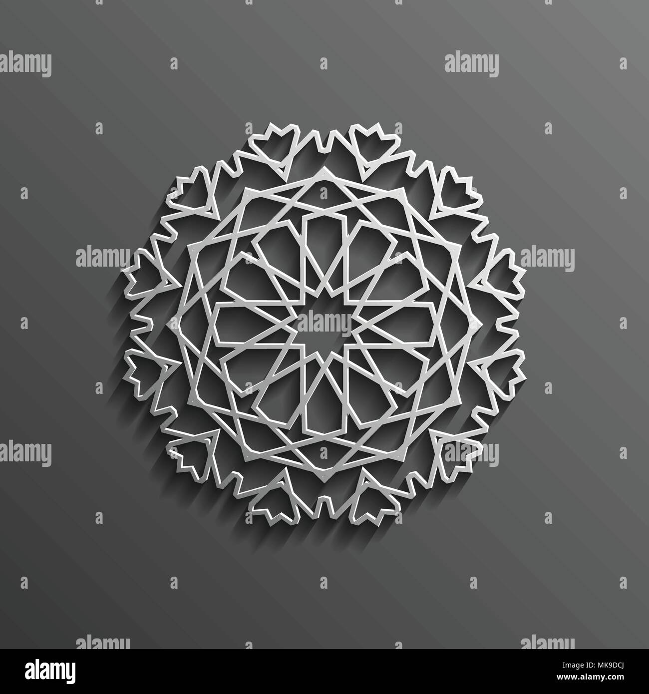 3d sur islamique mandala tour sombre fond ornement musulman architectural design texture . Peut être utilisé pour des brochures, des invitations Illustration de Vecteur