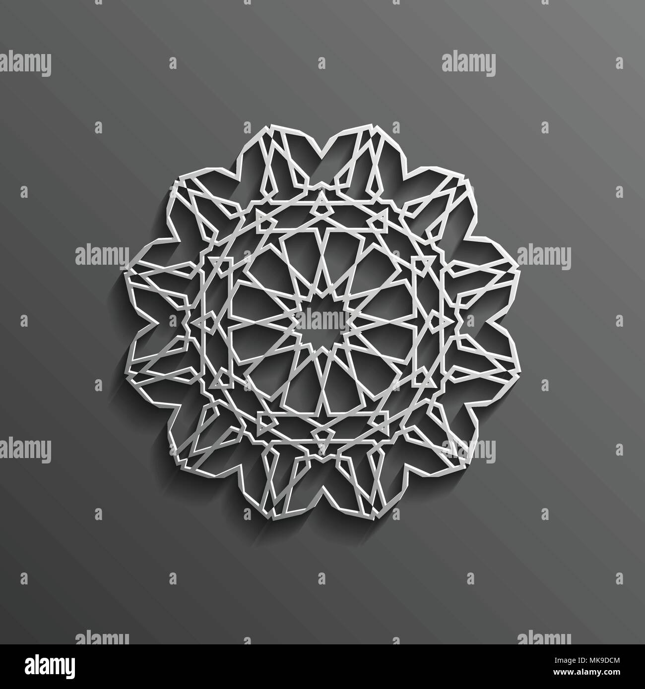 3d sur islamique mandala tour sombre fond ornement musulman architectural design texture . Peut être utilisé pour des brochures, des invitations Illustration de Vecteur