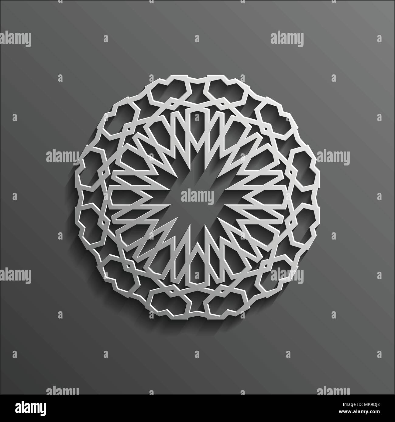 3d sur islamique mandala tour sombre fond ornement musulman architectural design texture . Peut être utilisé pour des brochures, des invitations Illustration de Vecteur