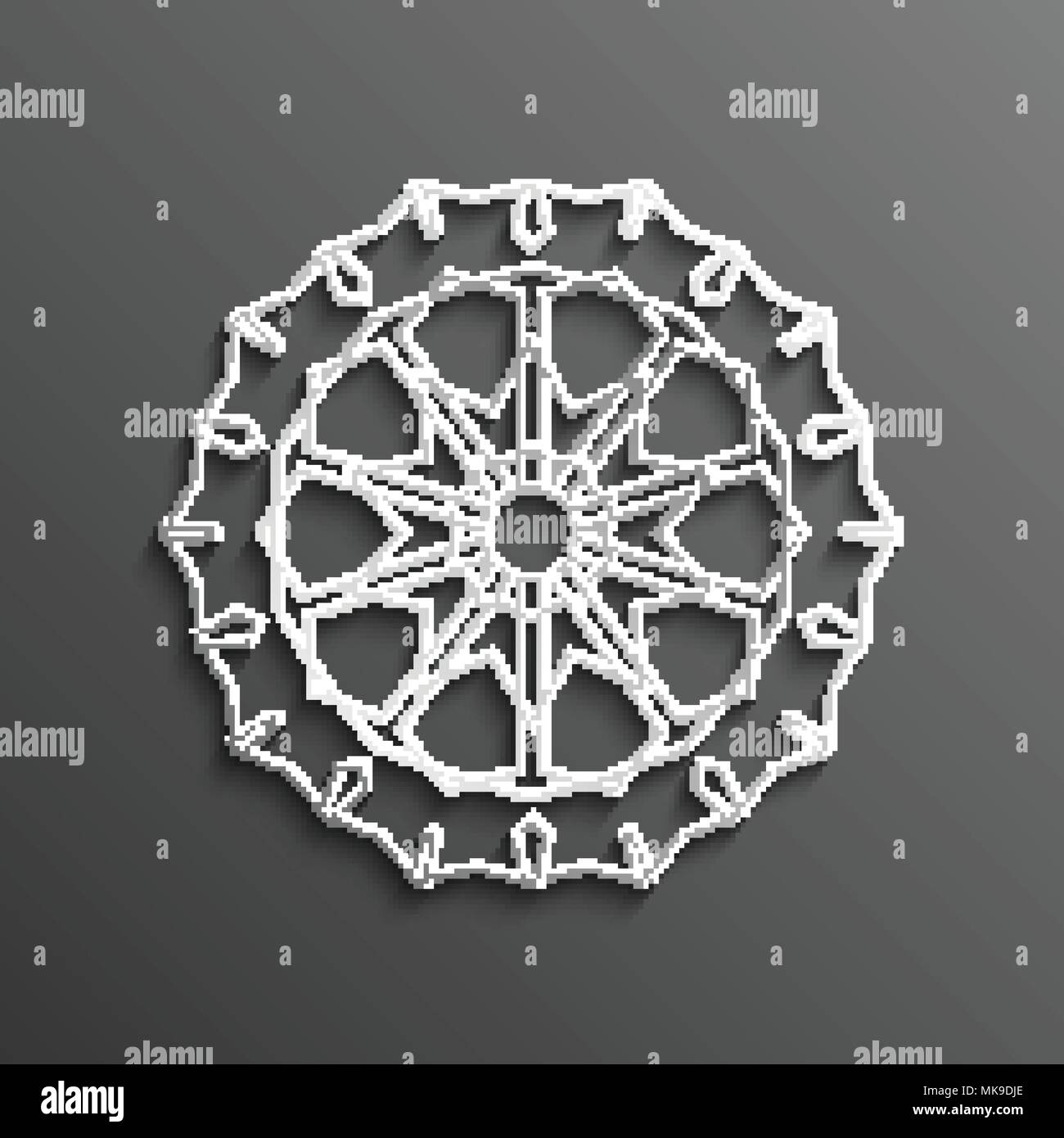 3d sur islamique mandala tour sombre fond ornement musulman architectural design texture . Peut être utilisé pour des brochures, des invitations Illustration de Vecteur