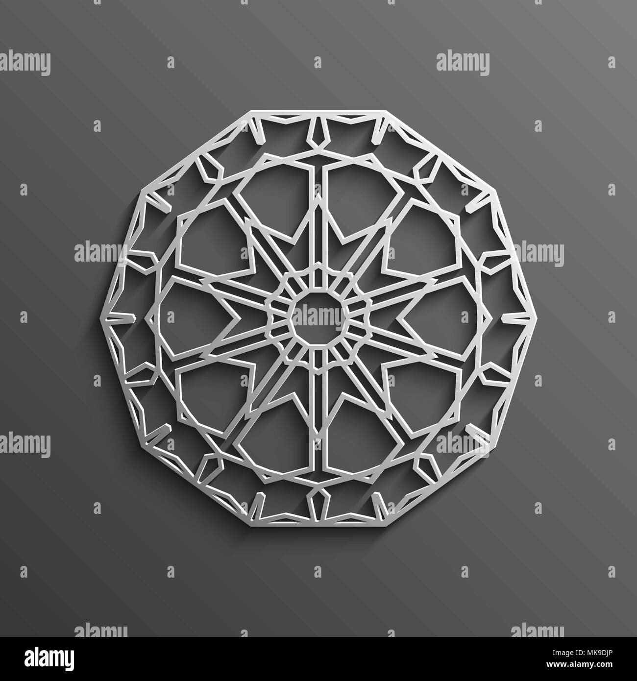 3d sur islamique mandala tour sombre fond ornement musulman architectural design texture . Peut être utilisé pour des brochures, des invitations Illustration de Vecteur