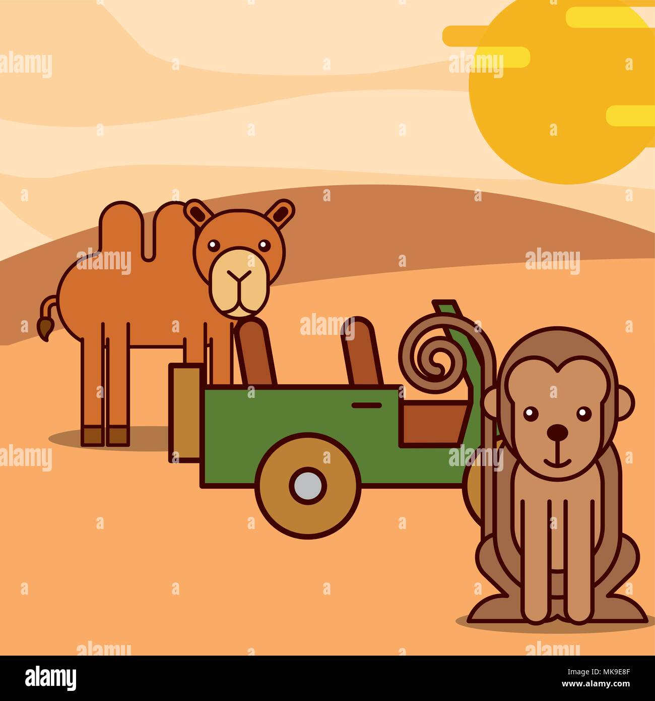 Animaux de safari cartoon Illustration de Vecteur