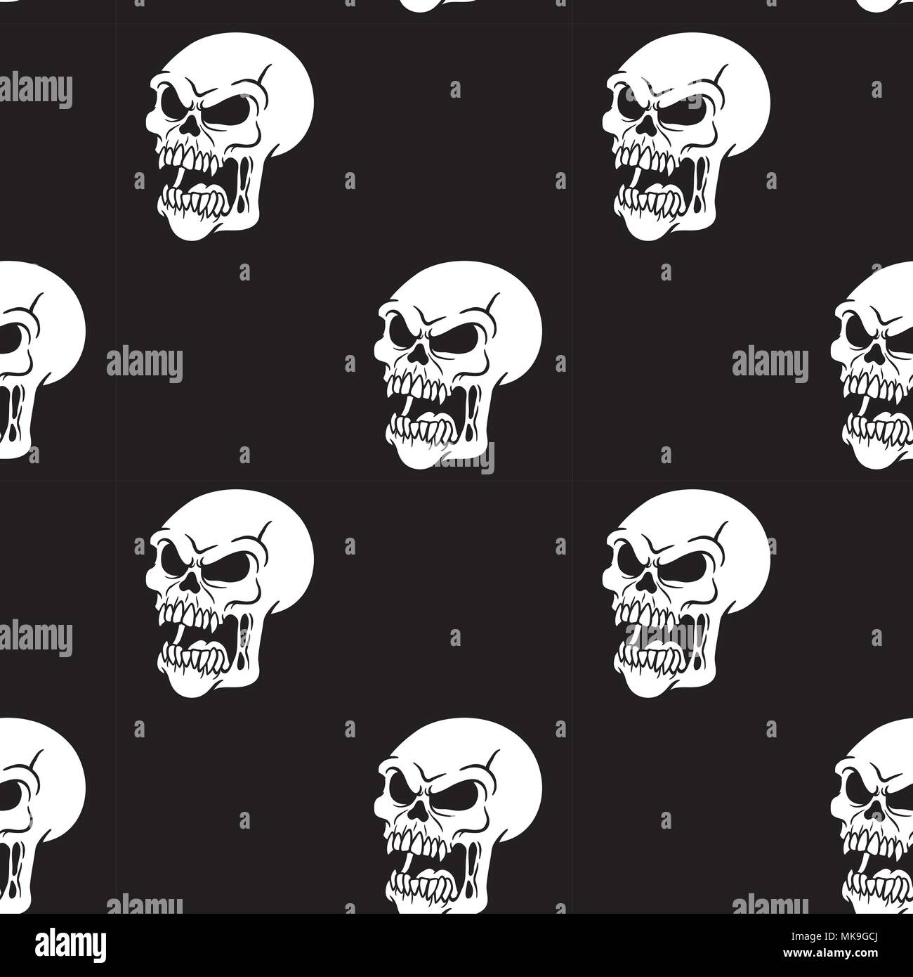 Illustration vectorielle avec motif transparent face Zombie cartoon Illustration de Vecteur