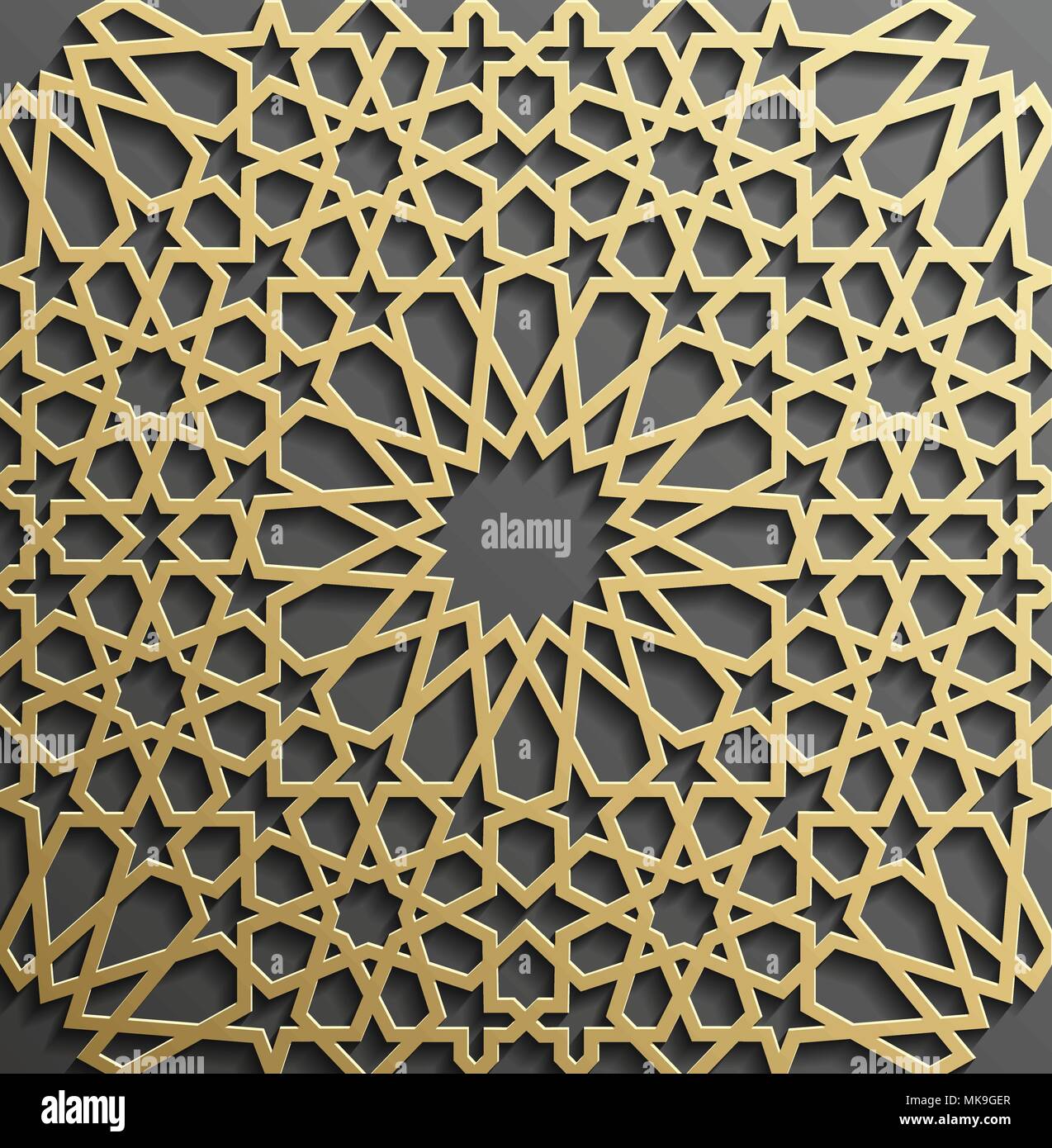 Avec fond transparent or sur fond noir de style islamique. Illustration de Vecteur