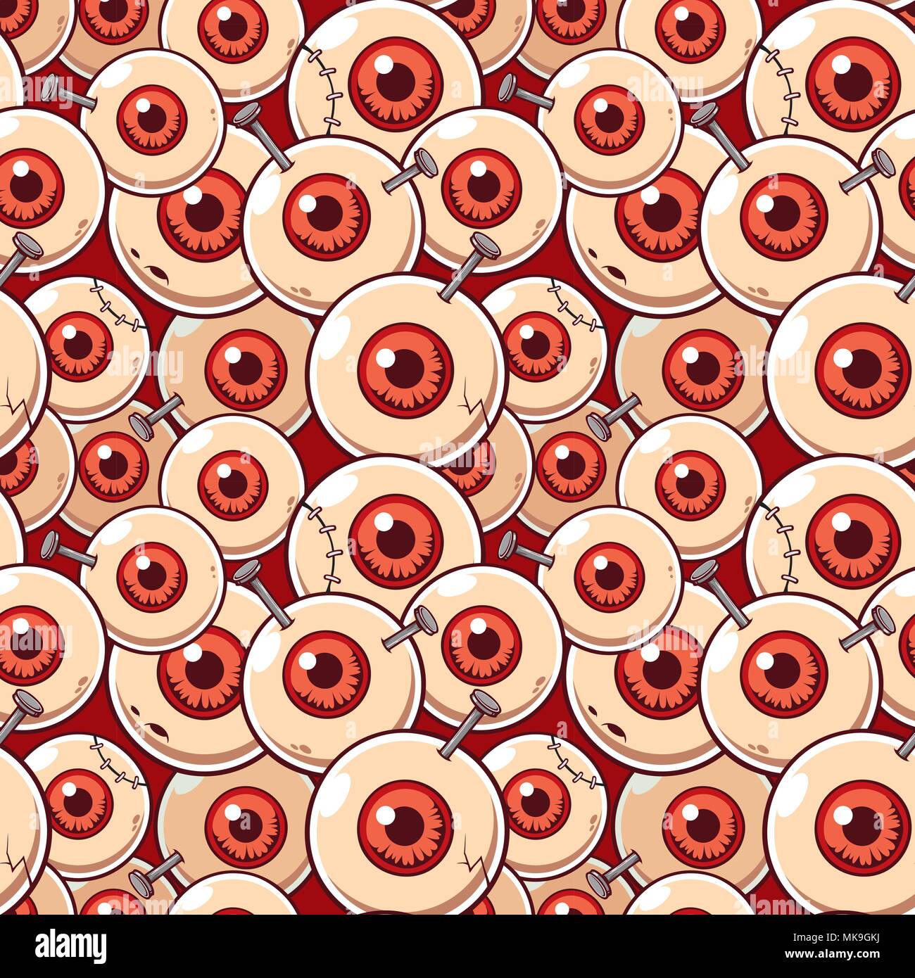 Illustration vectorielle avec motif transparent eyeball zombie Illustration de Vecteur