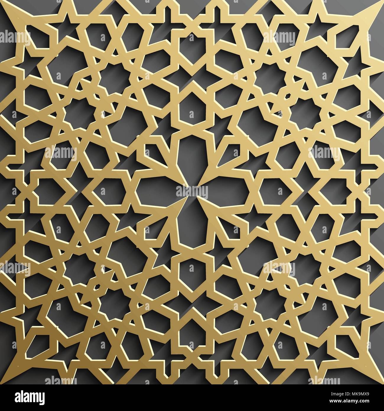 Avec fond transparent or sur fond noir de style islamique. Illustration de Vecteur