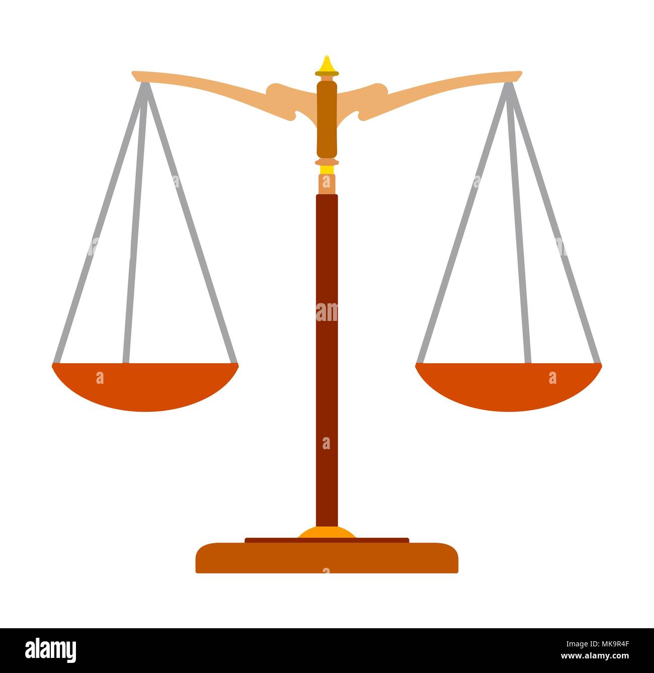 Télévision en couleur de l'icône de balance de la justice. L'équilibre de la loi symbole. Vector illustration pour votre conception. Illustration de Vecteur