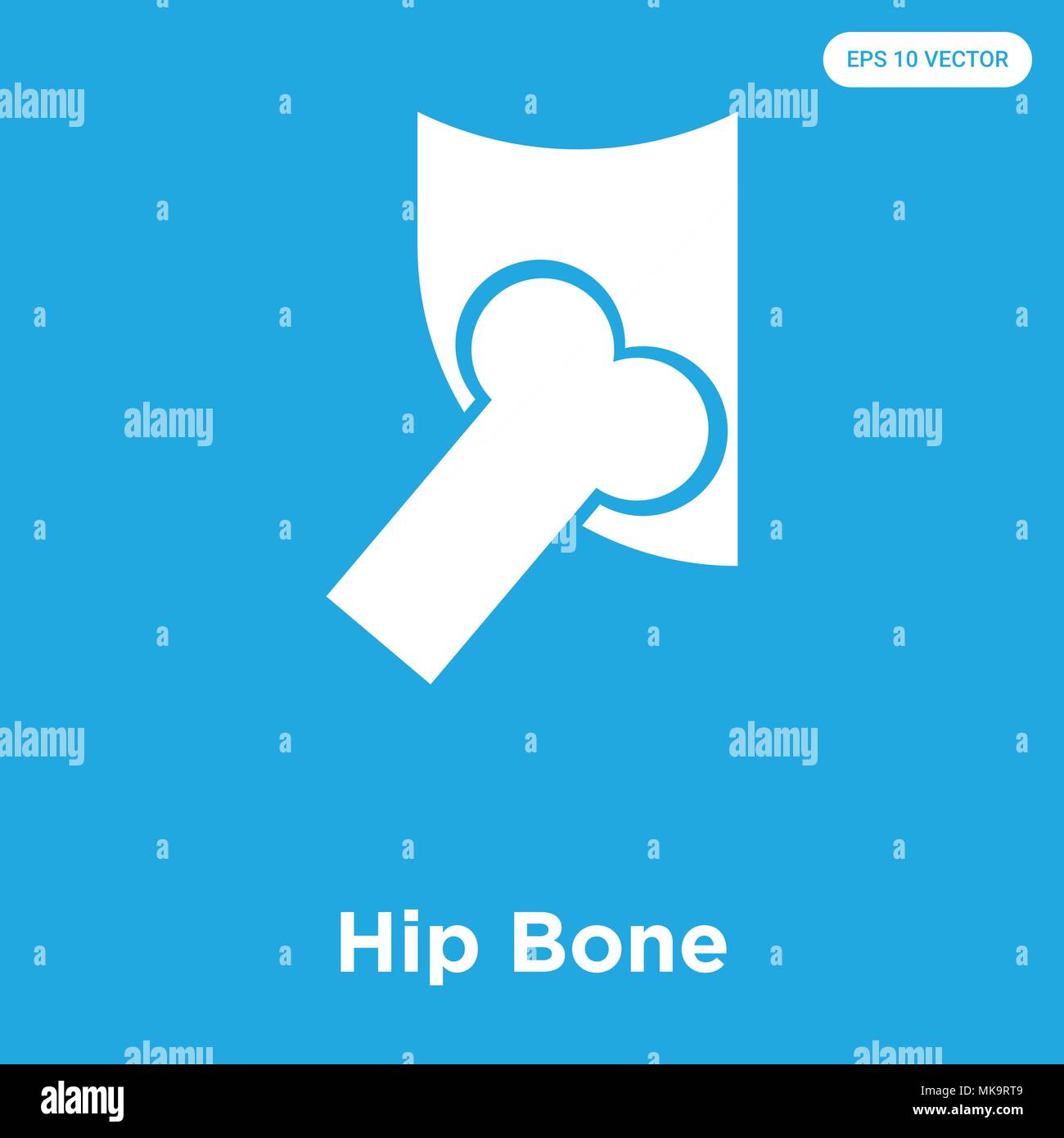 L'os de la hanche icône vecteur isolé sur fond bleu, signe et symbole Illustration de Vecteur