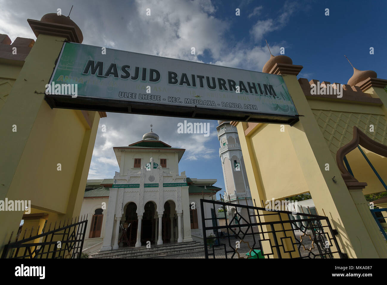 Mosquée Baiturrahim au district d'Aceh, Sumatra, Indonésie Banque D'Images