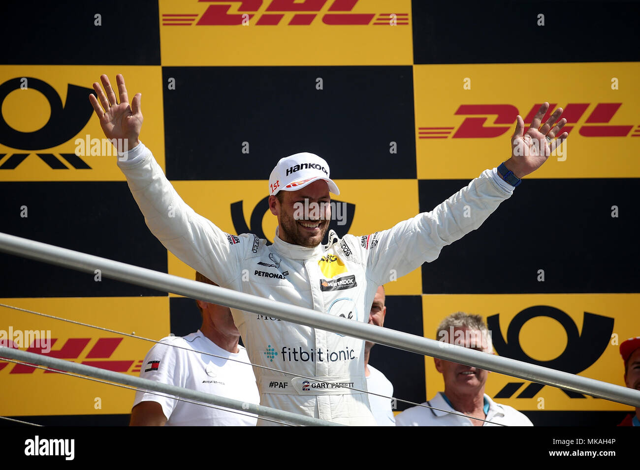 05.05.2018, Hockenheim, Hockenheim DTM, 2018, 1.Lauf Hockenheim,04.05.-06.05.2018 , im Bild Sieger Gary Paffett (GBR# 2) Mercedes-AMG Petronas Motorsport, Mercedes-AMG DTM C 63 Photo : Cronos/Hasan Bratic Banque D'Images