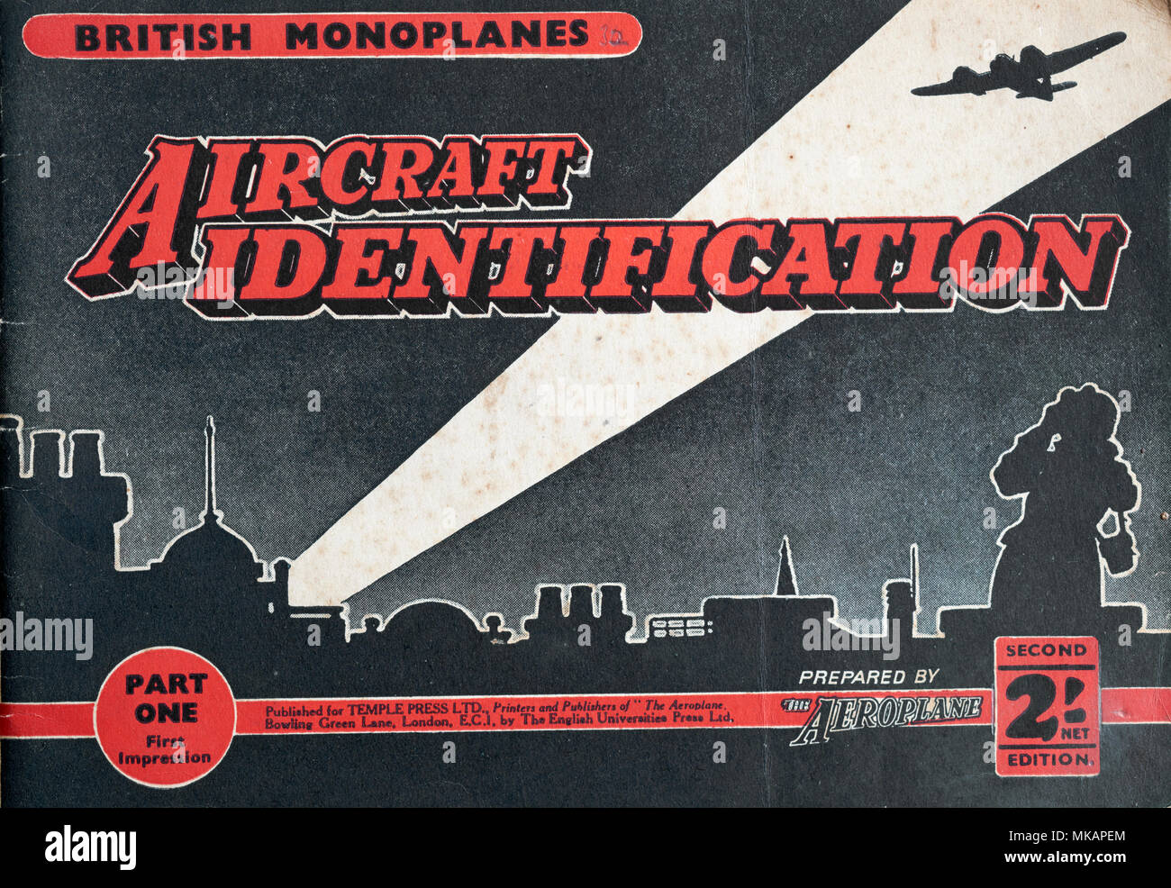 Monoplans britannique, identification de l'aéronef, LA SECONDE GUERRE MONDIALE, LA SECONDE GUERRE MONDIALE, des avions Banque D'Images
