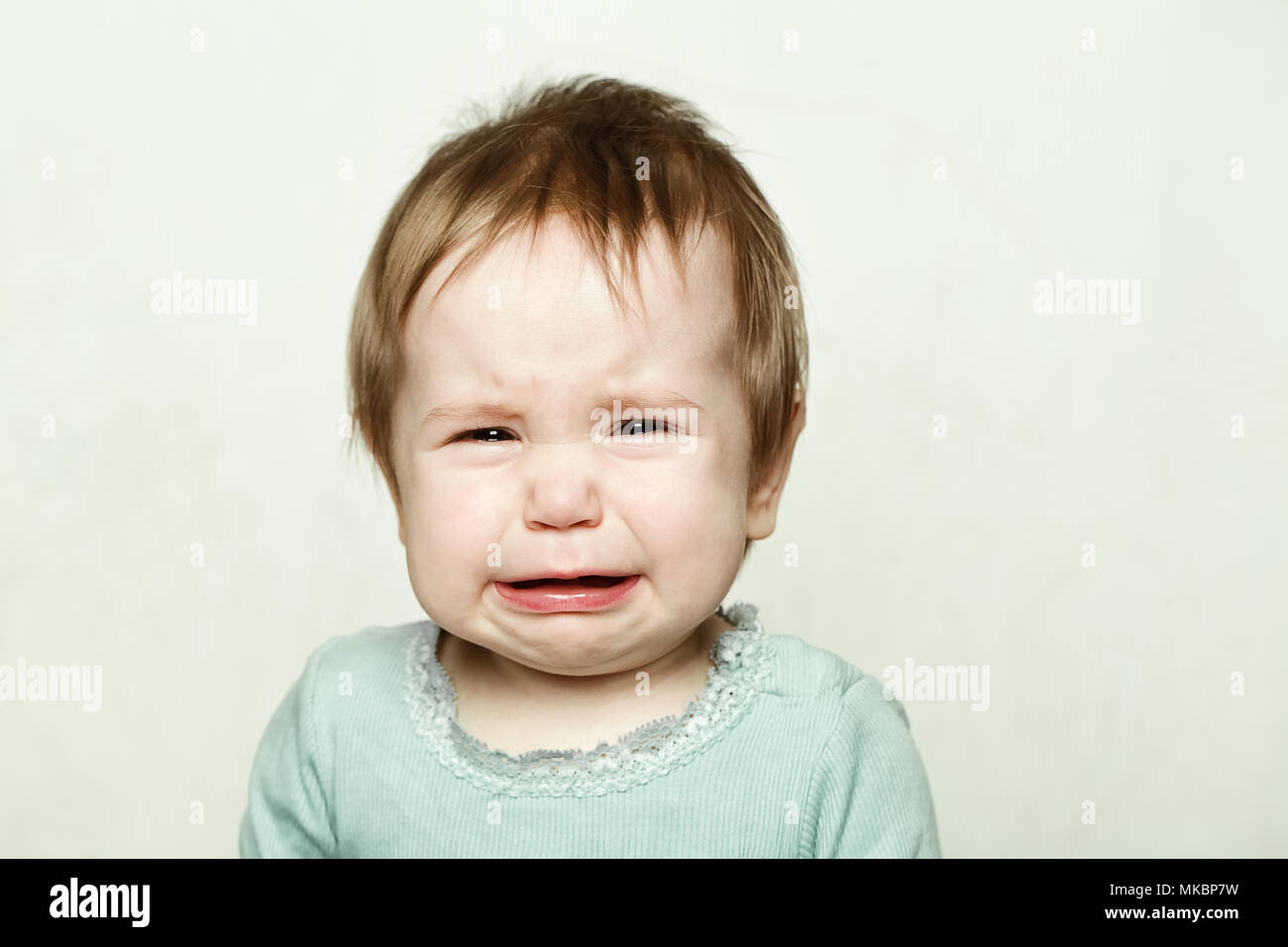 Bébé qui pleure (6 mois) Banque D'Images