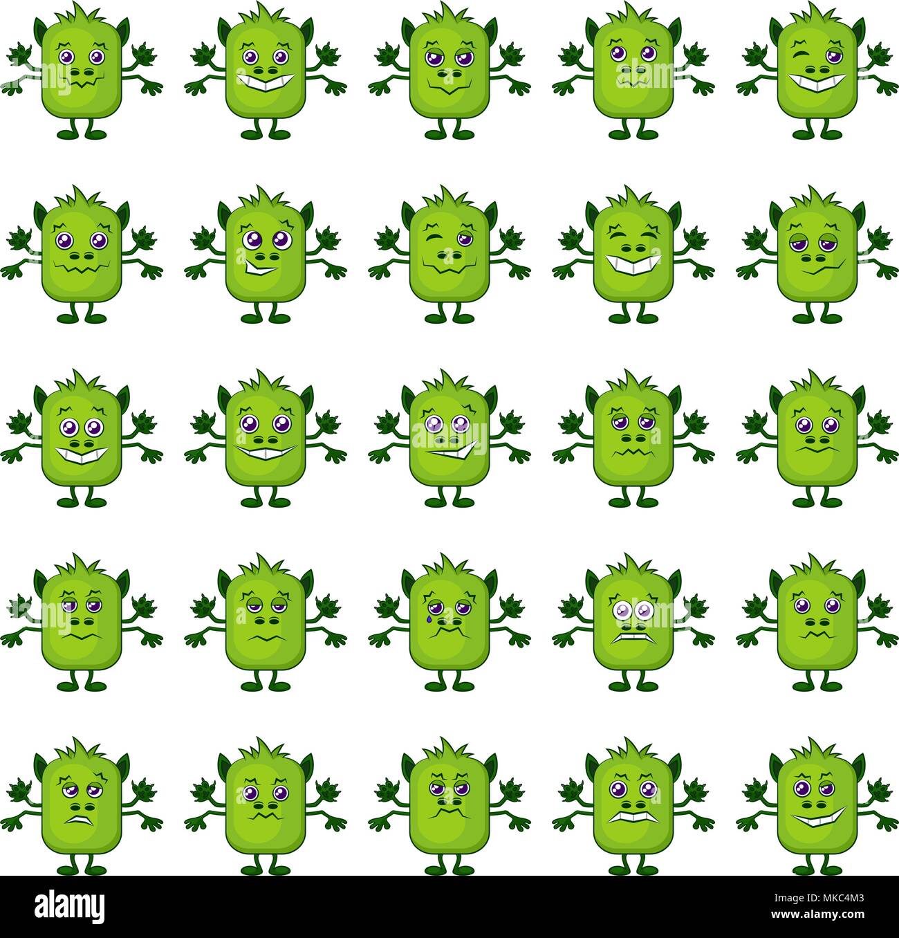 Cartoon Monstres Smilies Set Illustration de Vecteur