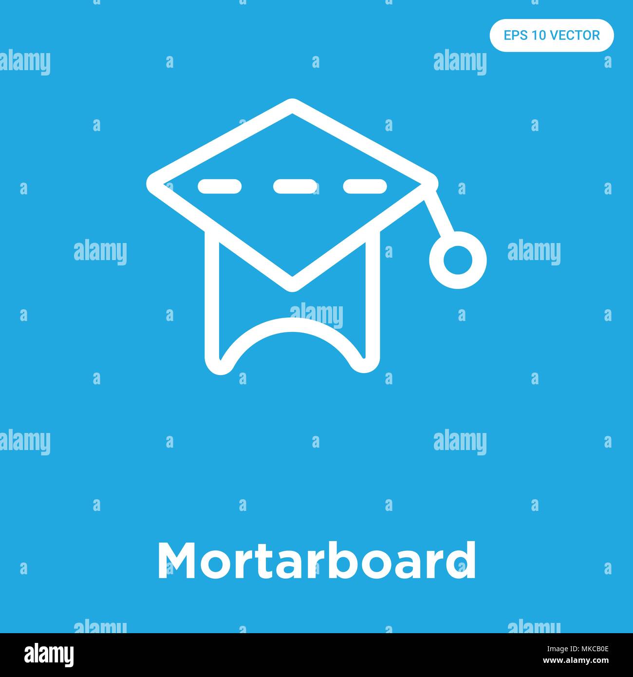 Mortier icône vecteur isolé sur fond bleu, signe et symbole Illustration de Vecteur