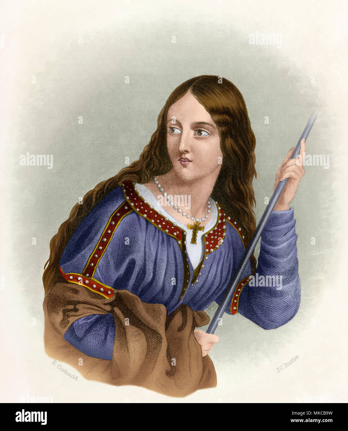 Adela, comtesse de Blois (Adela), fille de Guillaume le Conquérant et de la mère de Stephen King. Gravure couleur numérique Banque D'Images