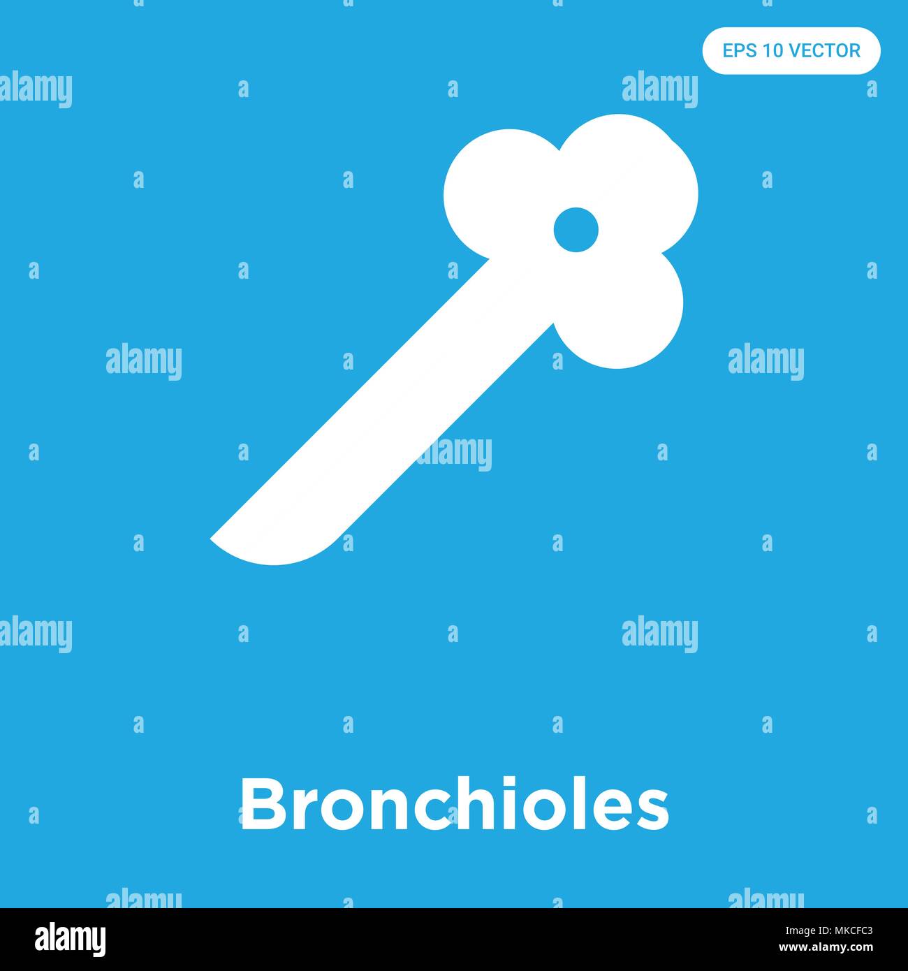 Les bronchioles icône vecteur isolé sur fond bleu, signe et symbole Illustration de Vecteur