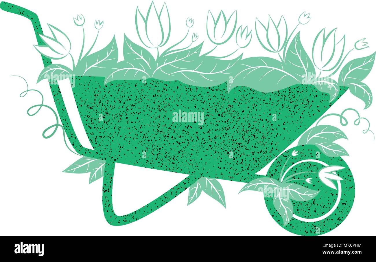 Un jardin de plantes de lettrage est de croire à demain/Vector illustration avec barrow et jardin jardinage/lettrage typographie poster/g d'inspiration Illustration de Vecteur