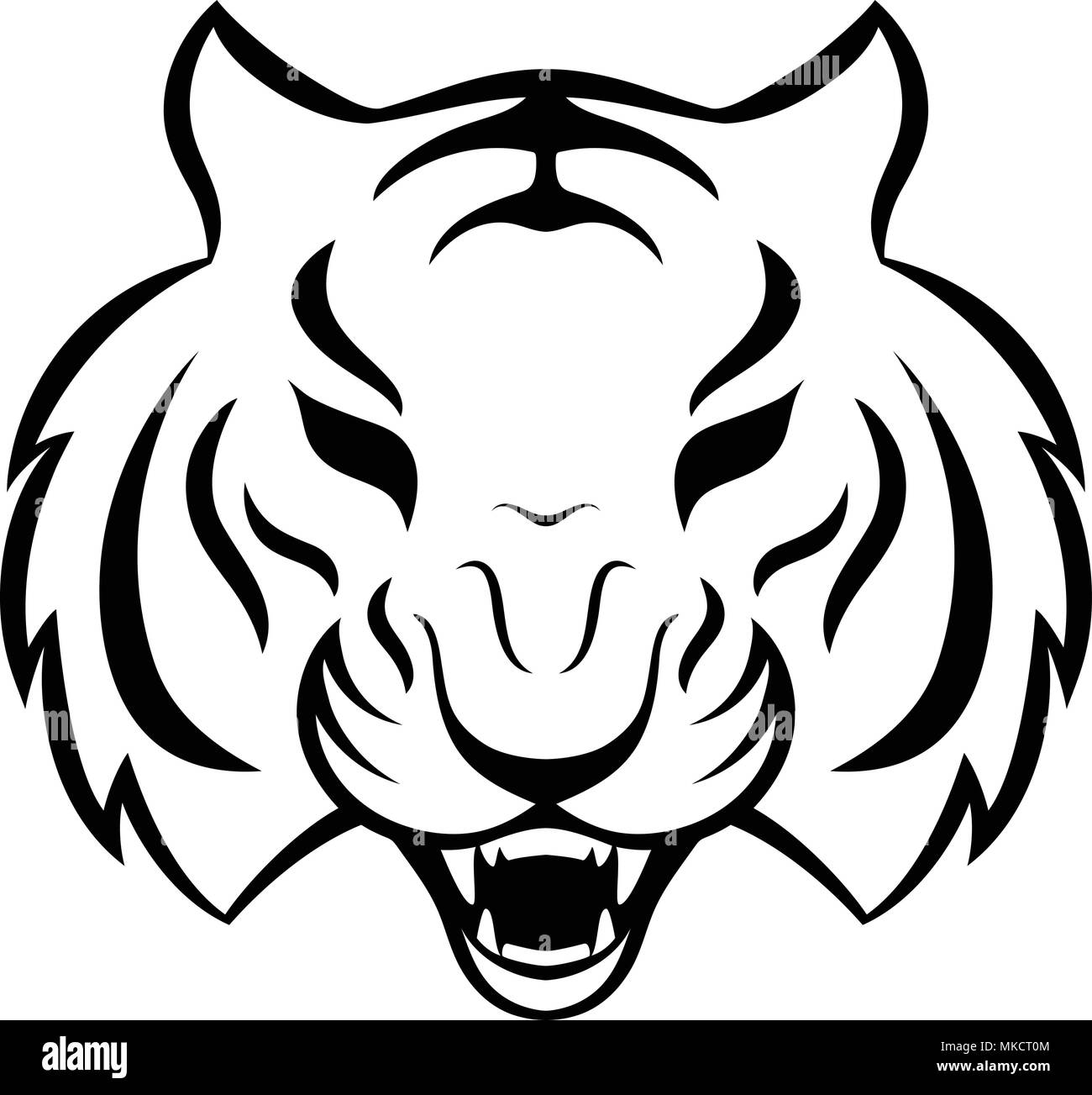 Icone Tigre Isole Sur Un Fond Blanc Logo Tigre Modele De Conception De Tatouage T Shirt Print Image Vectorielle Stock Alamy