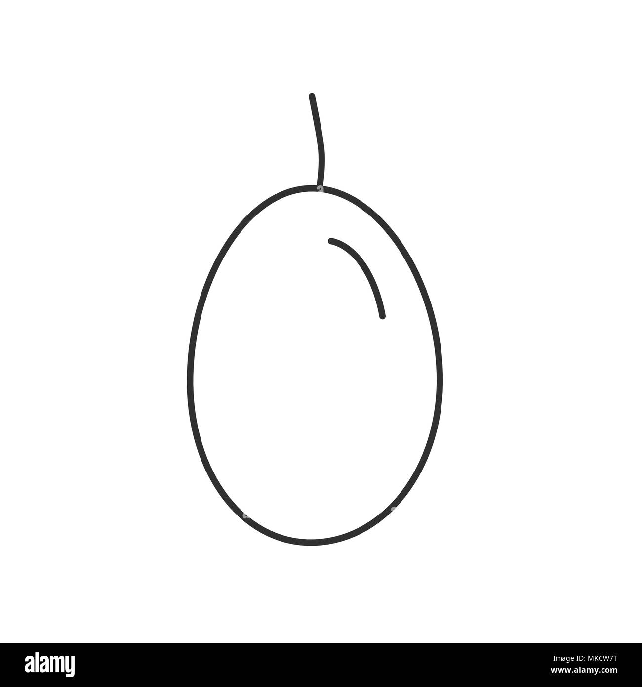 L'icône d'olive plat noir en avant-projet. Illustration de Vecteur