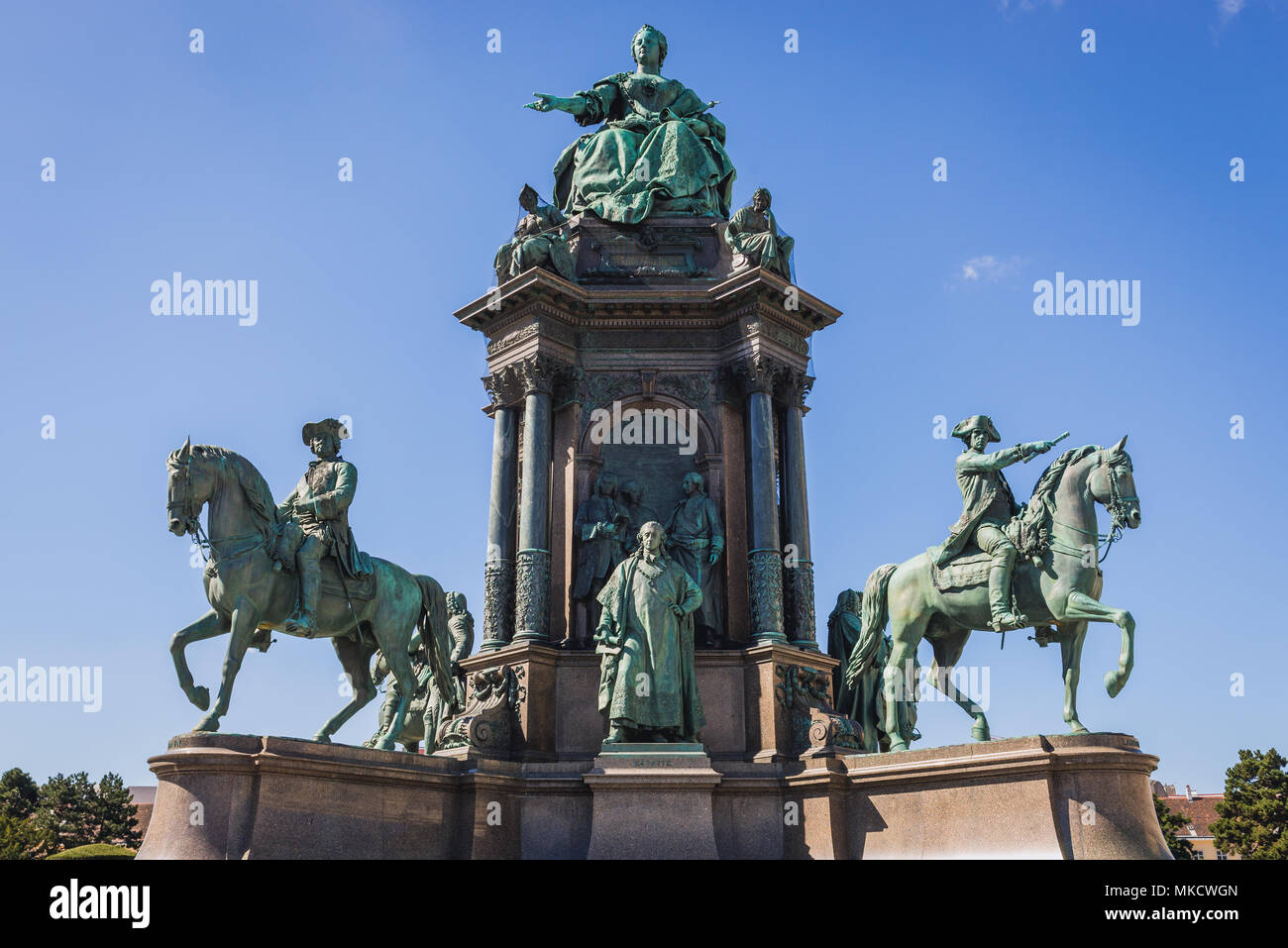Monument de Maria Theresa Walburga Amalia Christina à Maria Theresa Square à Vienne, Autriche Banque D'Images