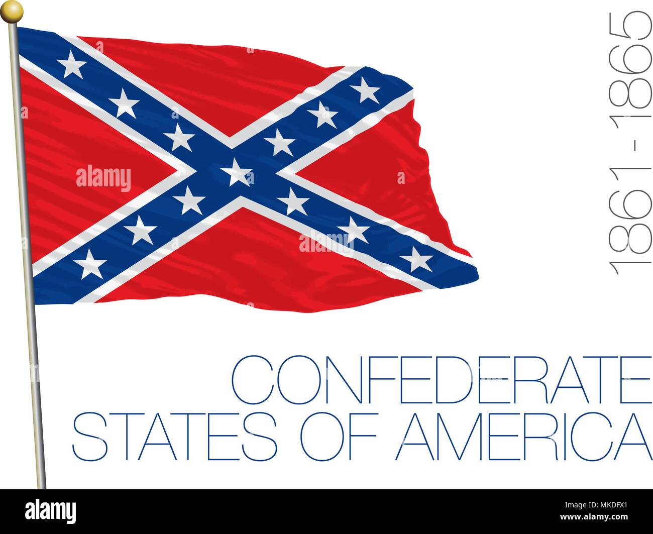 Etats confédérés d'Amérique drapeau historique, 1861 Illustration de Vecteur