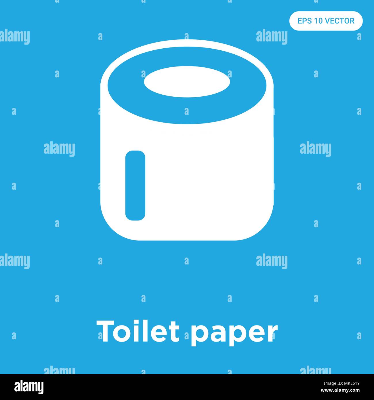 Icône vecteur papier toilette isolé sur fond bleu, signe et symbole Illustration de Vecteur