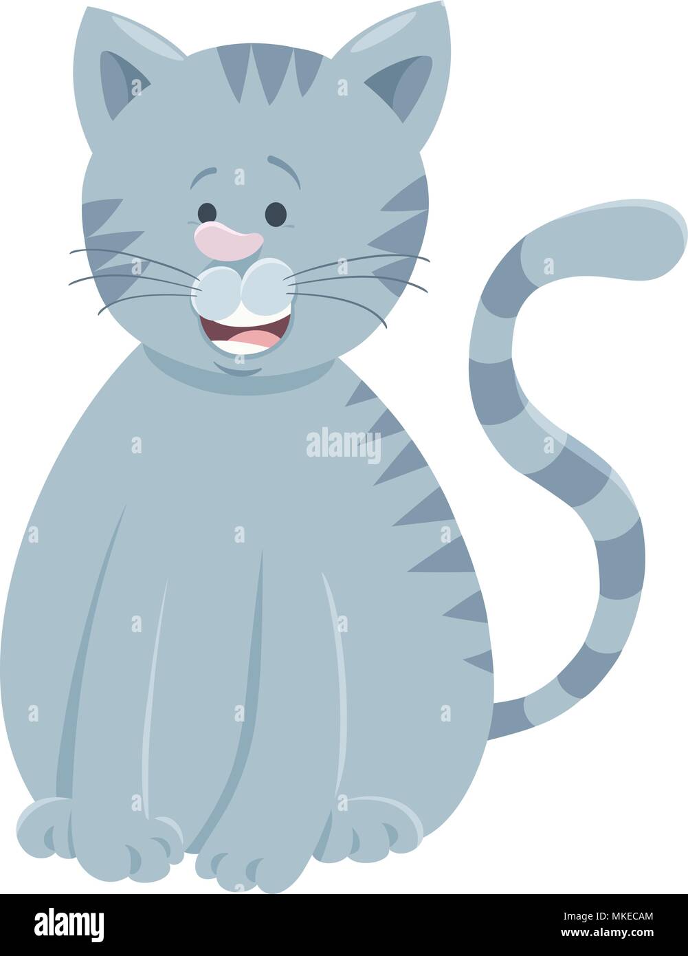Cartoon Illustration de drôle de personnage mascotte Animal Chat gris Illustration de Vecteur