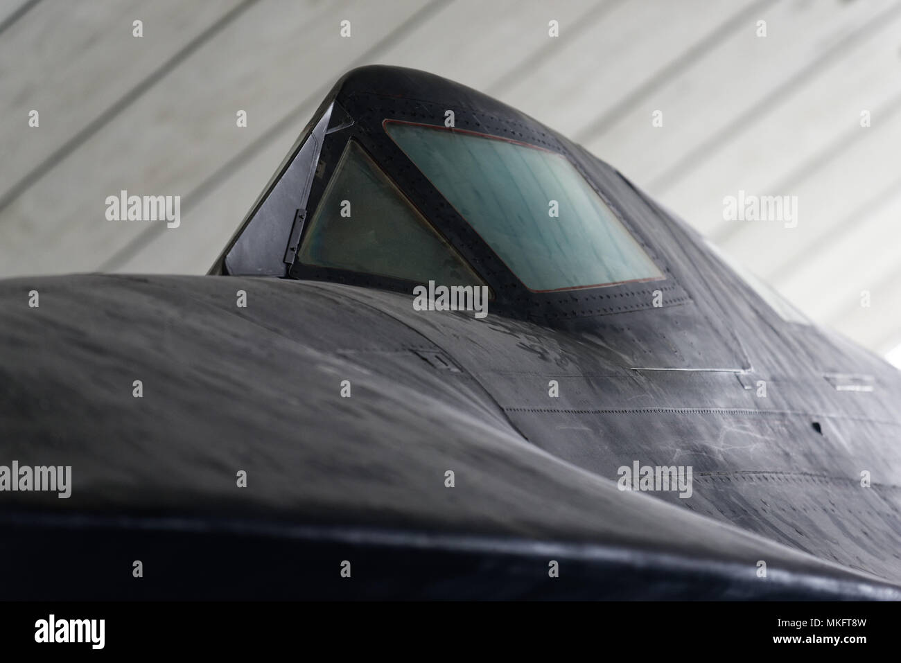 Le cockpit couvert de la Lockheed SR-71 Blackbird avion espion Banque D'Images