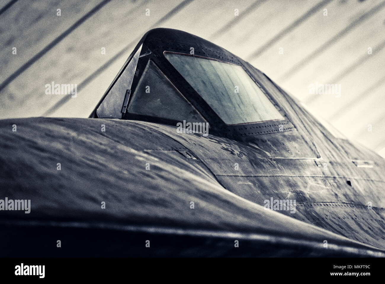 Le cockpit couvert de la Lockheed SR-71 Blackbird avion espion Banque D'Images