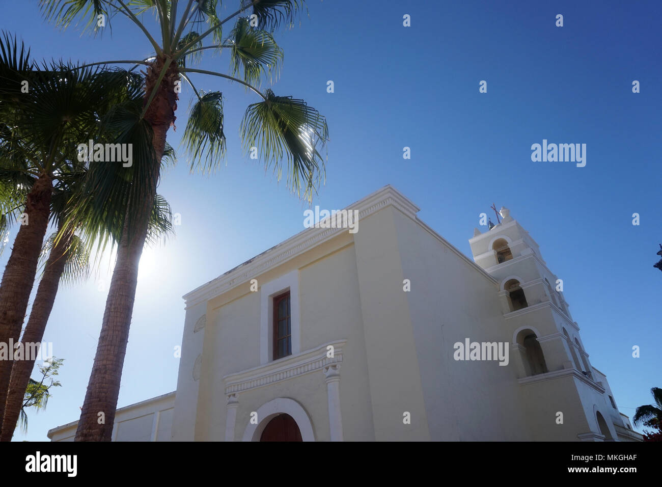 Mision Todos Santos église blanche Mexico Baja California Sur Banque D'Images