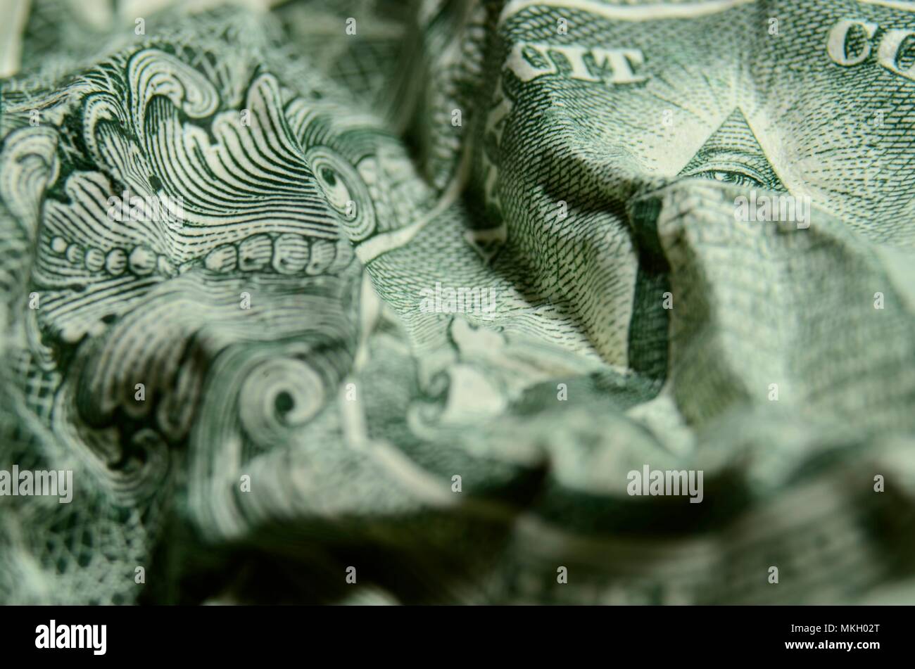 L'œil de la providence, de le grand sceau, sur l'American dollar bill, l'espionnage. Banque D'Images