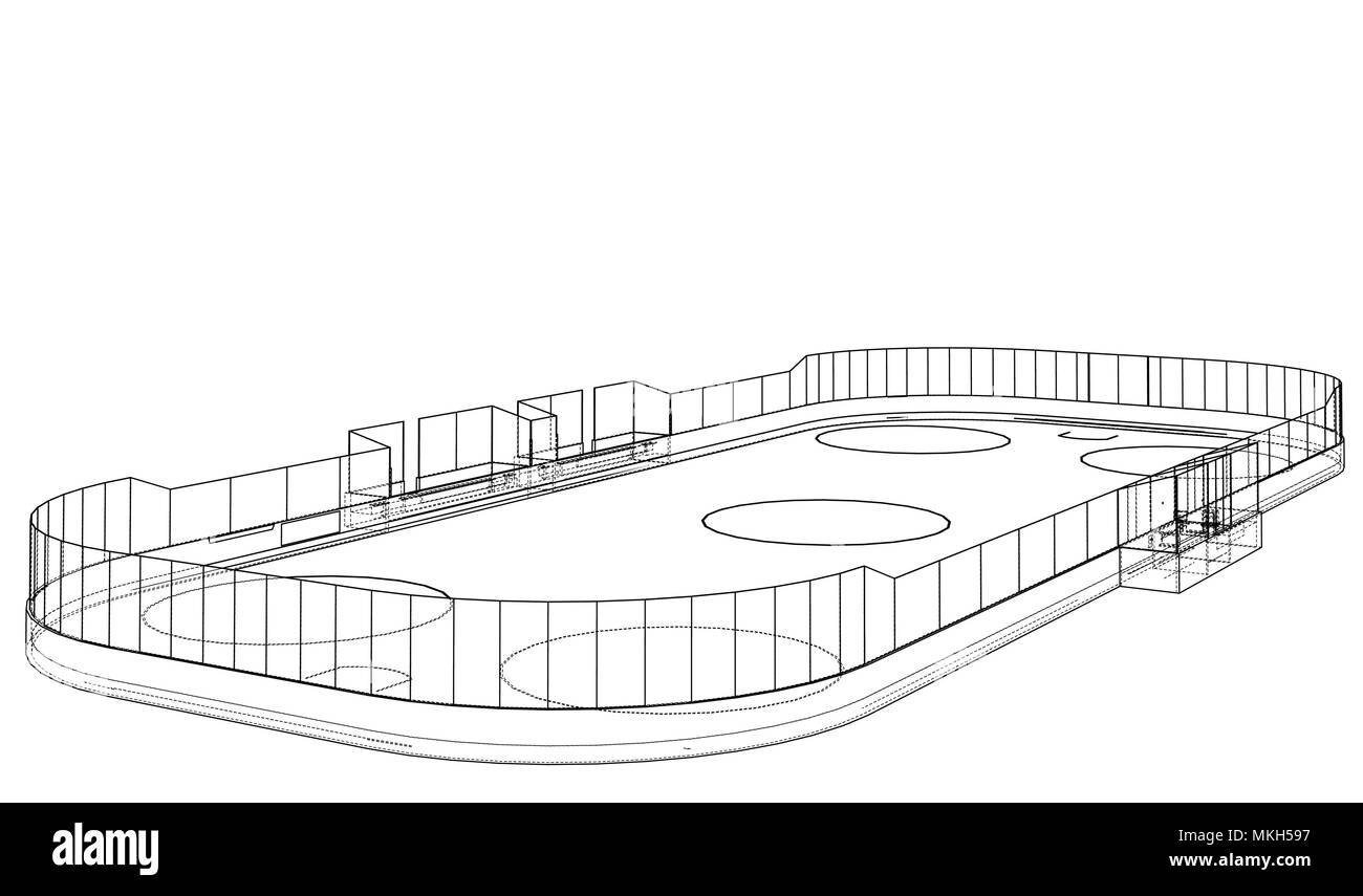 Contour de hockey sur glace. Vector Illustration de Vecteur