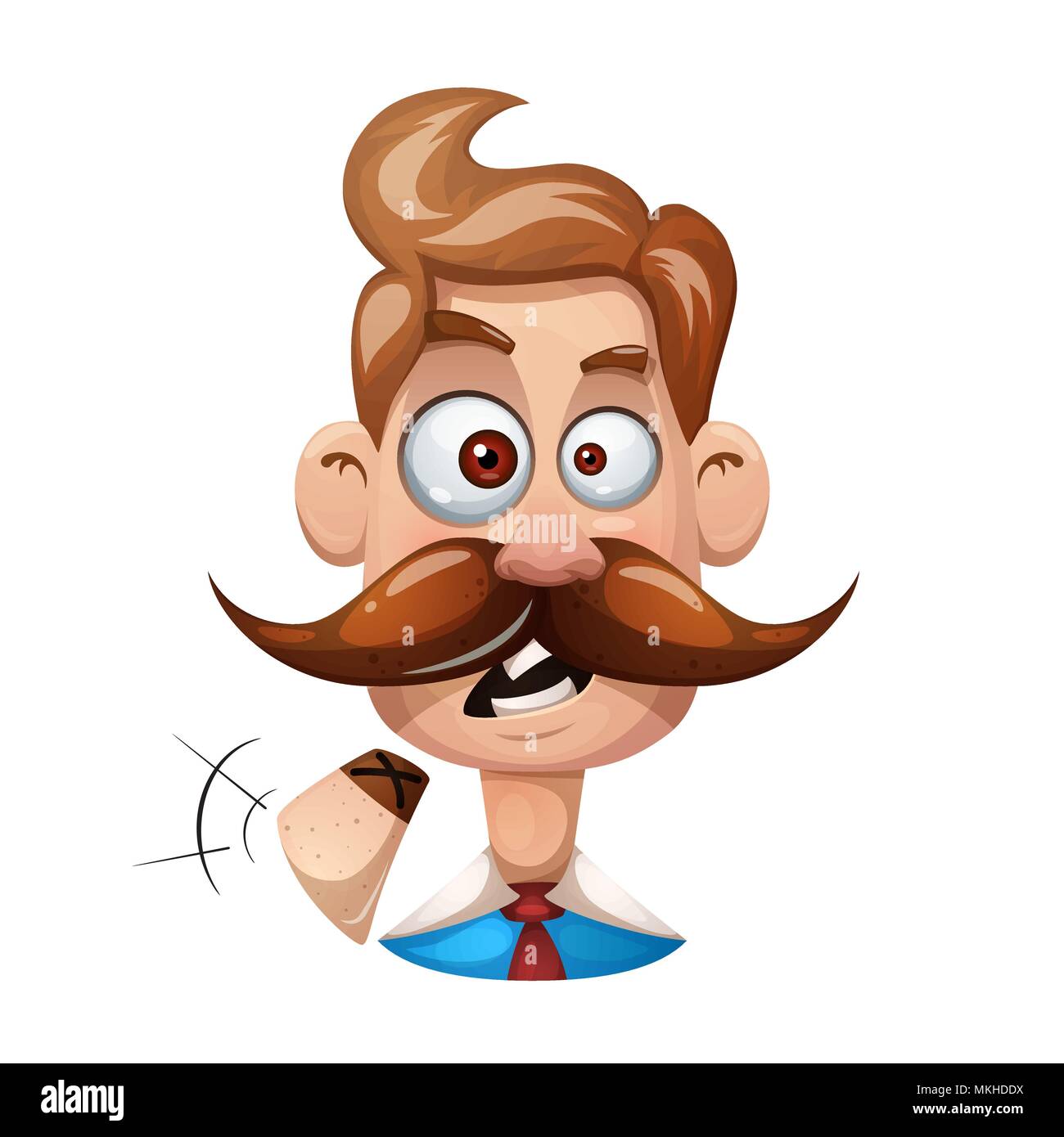 Funny, cute cartoon, illustration de l'homme. Le smiley. Illustration de Vecteur