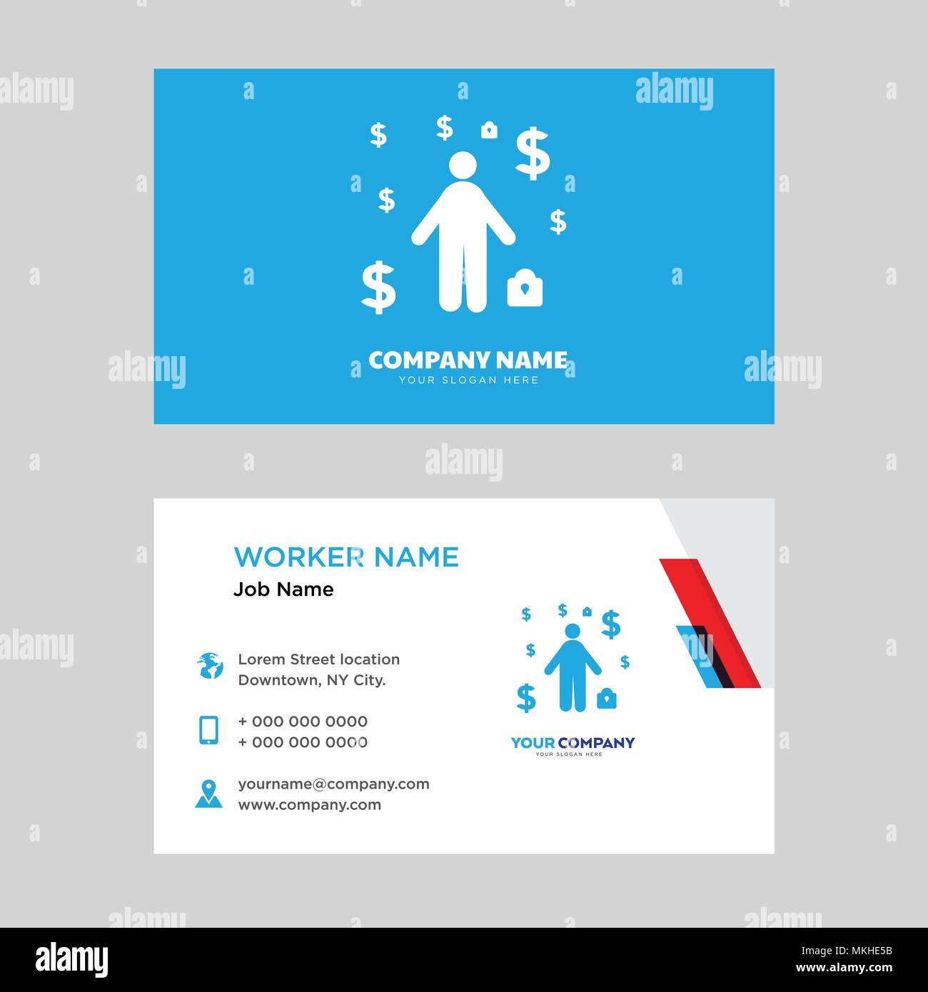 Modèle de conception de carte de pirate, la visite de votre entreprise, vecteur d'identité horizontale moderne Illustration de Vecteur