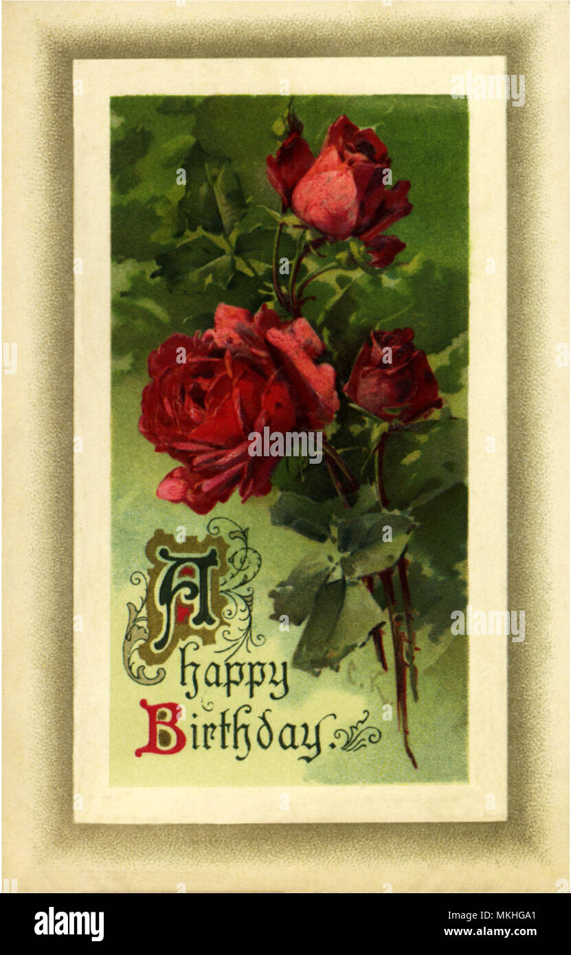 Bouquet de roses avec l'Inscription Banque D'Images