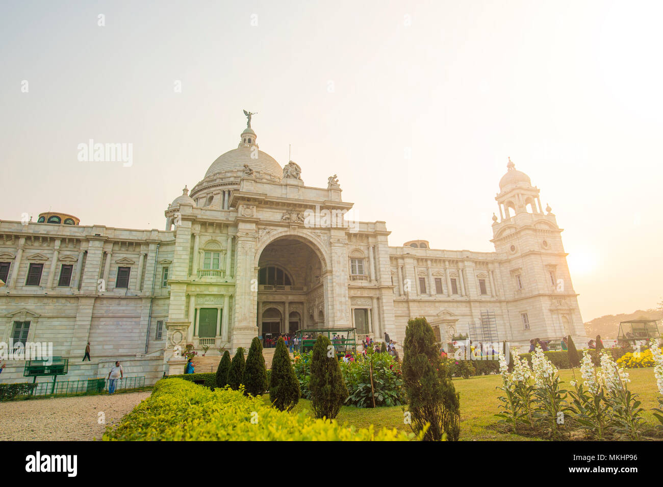 New Delhi - Inde - 28 janvier 2018. Le monument mémorial Victoria est un grand bâtiment de marbre à Kolkata, Bengale occidental, Inde. Banque D'Images