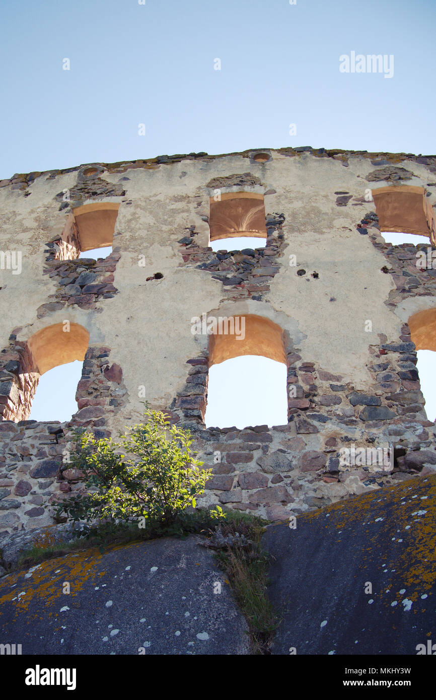 Ruines du château Brahehus près de Gränna, Suède. Banque D'Images