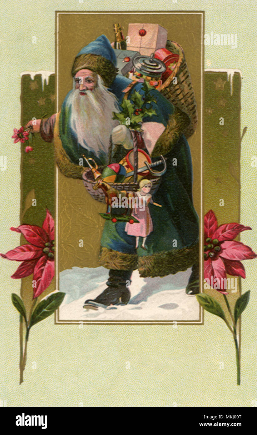 Blue-Suited Santa Banque D'Images