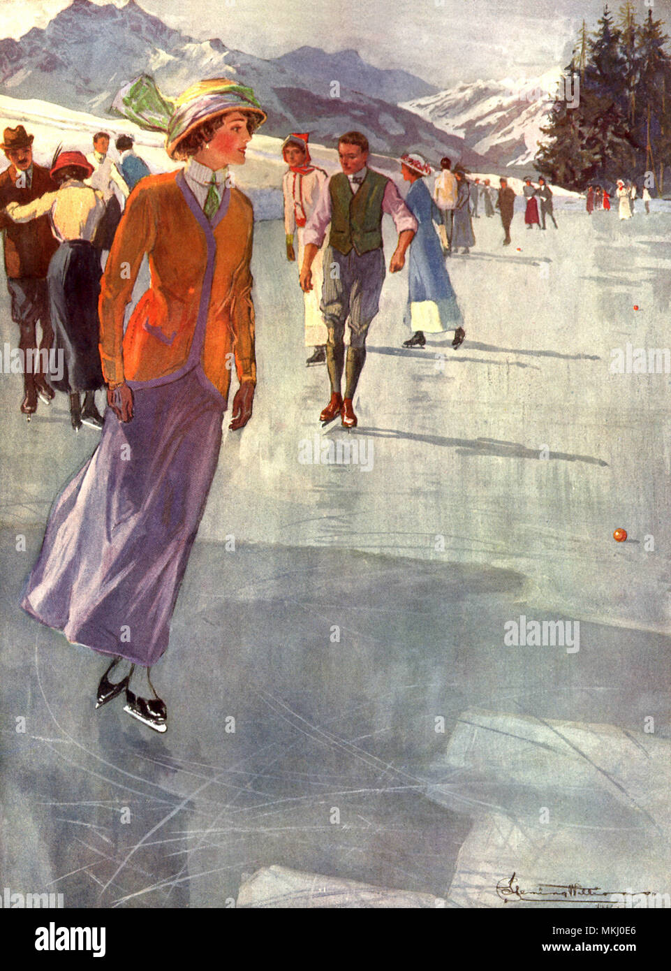 Femme patin à glace Banque D'Images