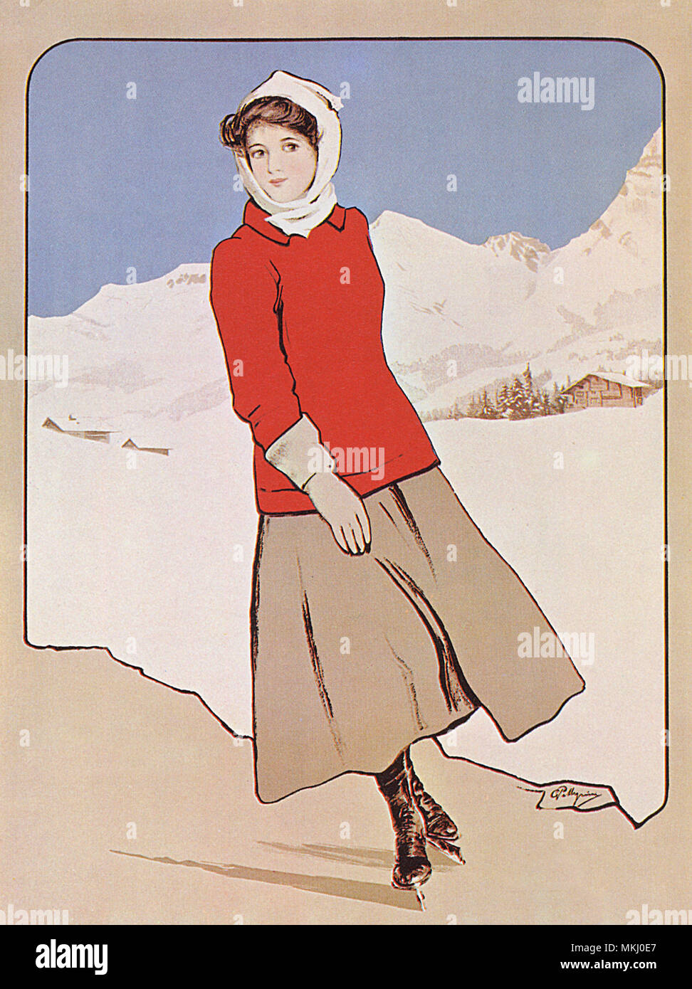 Femme de patinage sur glace Banque D'Images